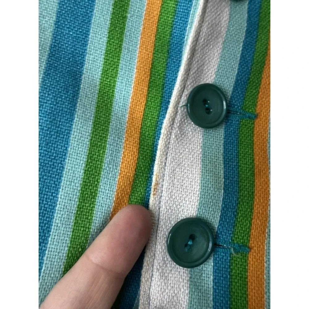 Vintage 1960's  Merry Mites 3T Set Jacket Blue Green Orange Strip Shorts Wedding